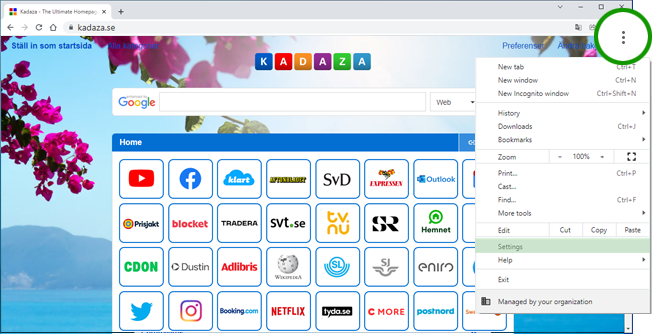 Open Chrome settings